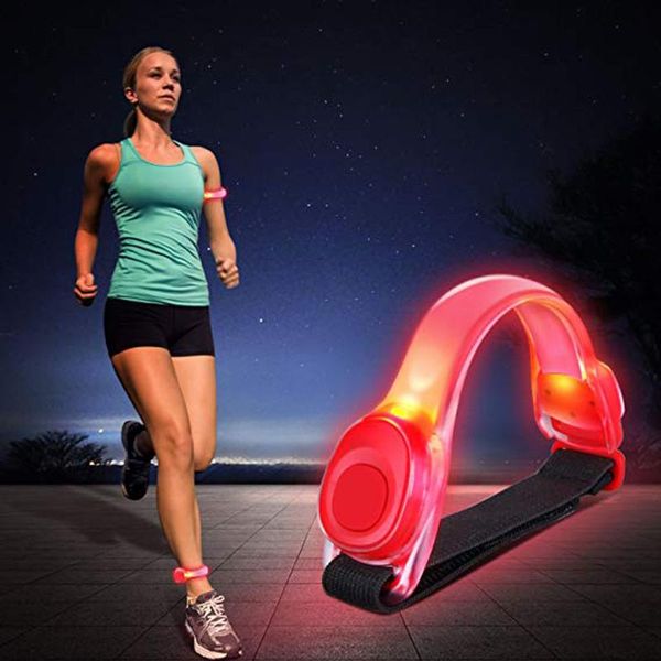 

2pcs luminous flashing wrist band bracelet reflective led armbänder leuchtband reflektor kinder nacht sicherheits licht, Black;gray