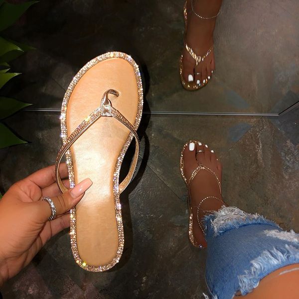 

fashion roman rhinestone summer women slippers pvc flat bottom outdoor women's beach slippers female flip flops, Black