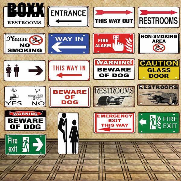 

30x15cm arrow sign license plate bar wall decoration restrooms vintage metal sign shop home restaurant decor poster