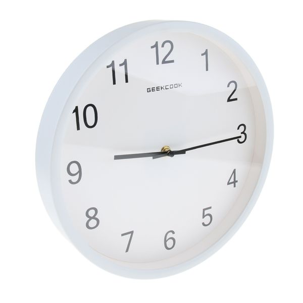 

easy to read large silent wall clock battery powered analog wall clock for school home office outdoor indoor, metal frame & glass surface