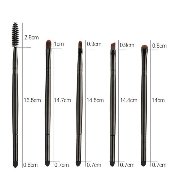 

pretty comy 5 pcs nylon hair eyeshadow makeup brushes black makeup tools cosmetics soft eyeshadow brush holder set