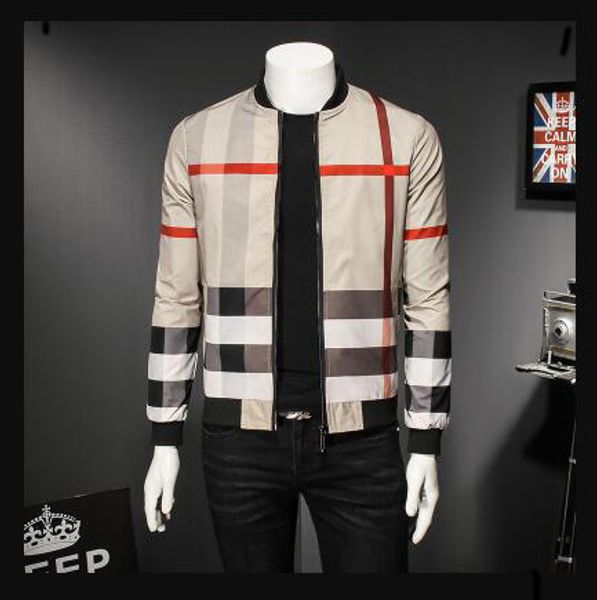 

mens designer jackets luxury stripe printing 4 styles stylish thin coat casual mens clothes plus size m-5xl wholesale men coat #10, Black;brown