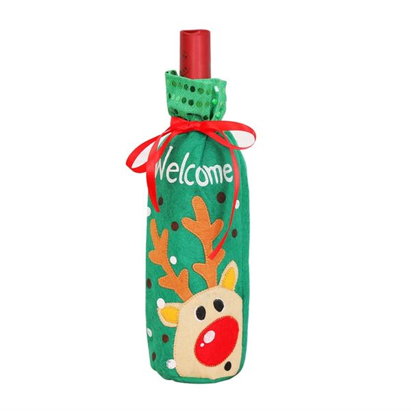 

christmas decorations for home santa claus champagne wine bottle cover sequins holders table decor 2018 navidad new year gifts