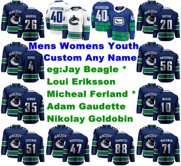 

vancouver canucks jerseys jay beagle jersey loui eriksson nikolay goldobin micheal ferland adam gaudette ice hockey jerseys mens customize, Black;red