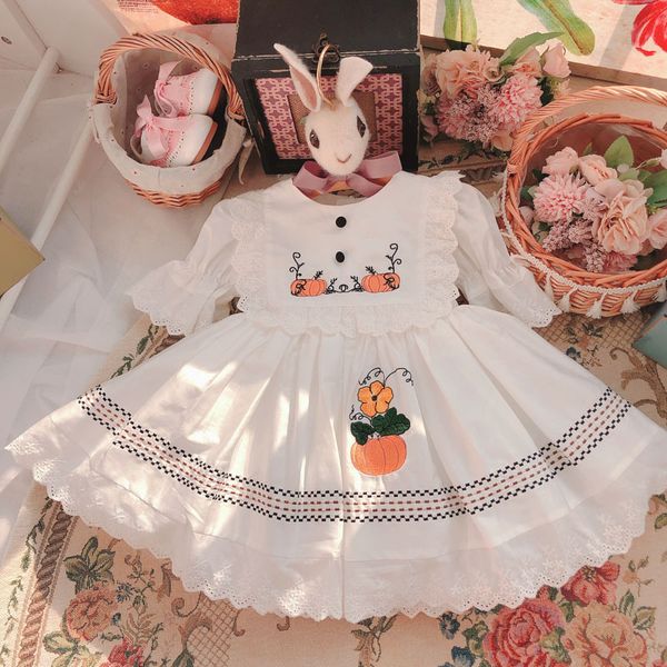 

fashion baby girl clothes custom made turkey white pumpkin baby dress cotton toddler sister party princess dresses for girls, Red;yellow