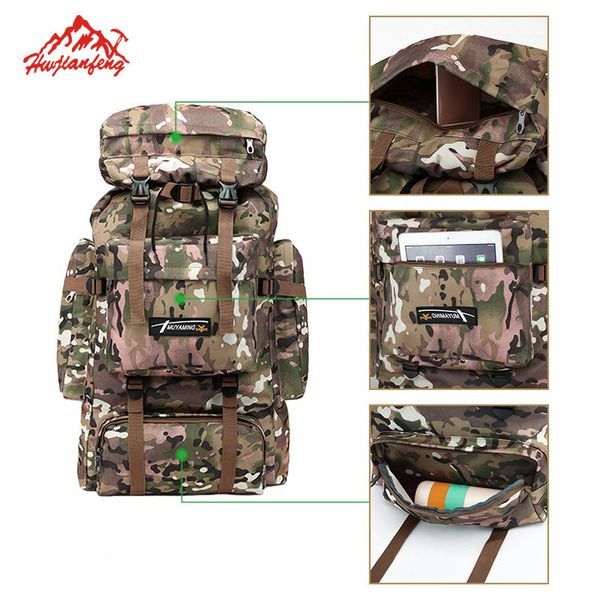 

70l tactical assault hiking backpacks army waterproof camping hunting rucksack big sport outdoor men backpack travel