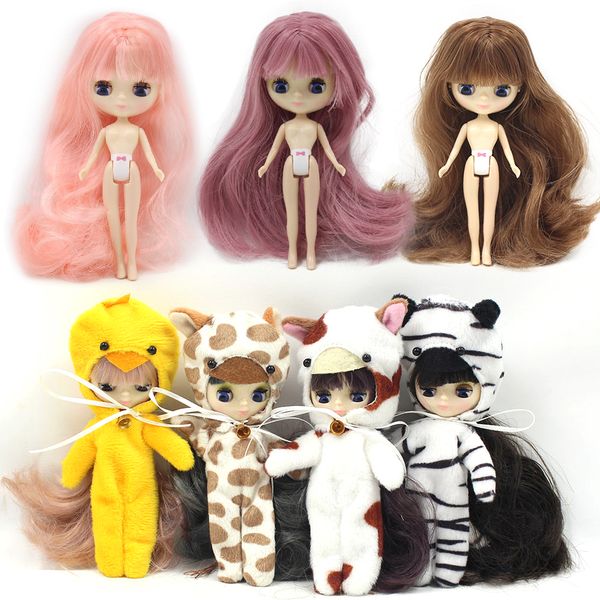 

mini blyth doll nude factory doll suitable for diy change makeup hair is very long can change their hair, such as in points t200209