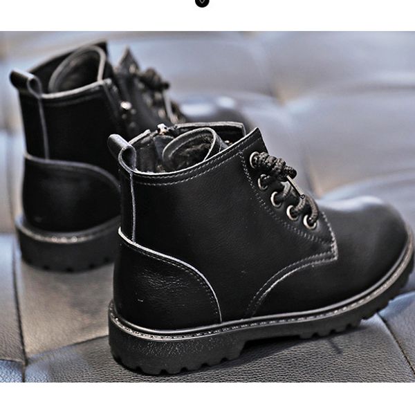 

kids designer martin boots girls luxury solid color shoes kids casual boots british style casual style lace-up shoe 2019 autumn good quality, Black;grey