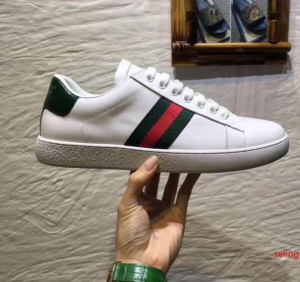 

fashion designer brand casual ace shoes green blue red stripe bee sneaker for men women size 34-46