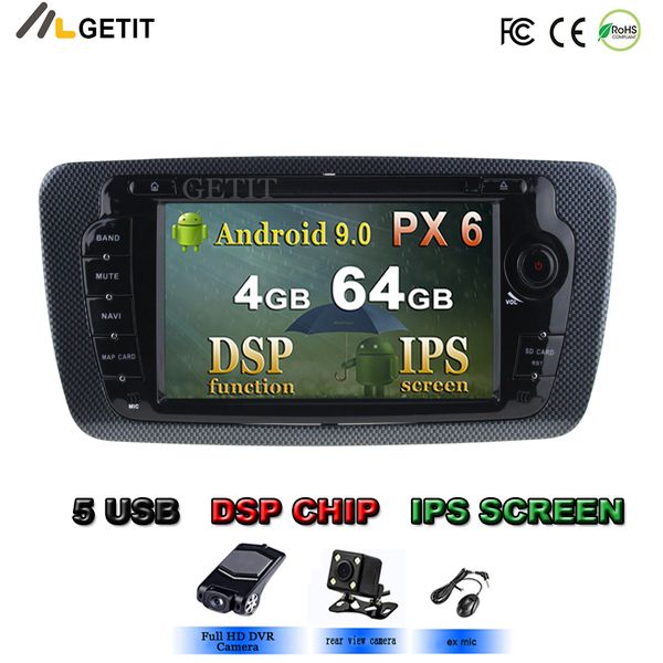 

ips android 9.0 4g 64g car dvd player for seat ibiza 2009-2013Â gps radio
