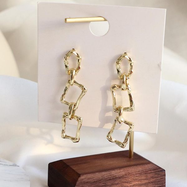 

new punk geometric link chain drop earrings for women gold color tassel brinco fashion jewelry gifts, Silver