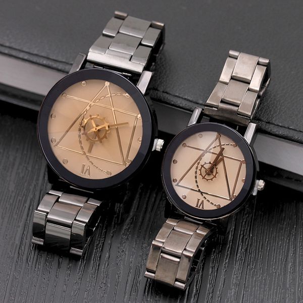 

cute couple watch splendid original brand wrist watch men women stainless steel men's women's watches beloved clock, Slivery;brown