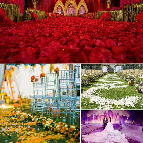 Petalo di rosa di seta Petali di fiori artificiali Petali di fiori per la casa della festa nuziale Decorazione dell'hotel 100 pezzi / set