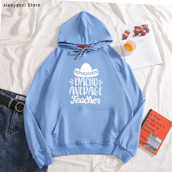 

average teacher print women hoodies cotton casual funny sweatshirts for lady girl sportswear hipster pullovers ot-342, Black
