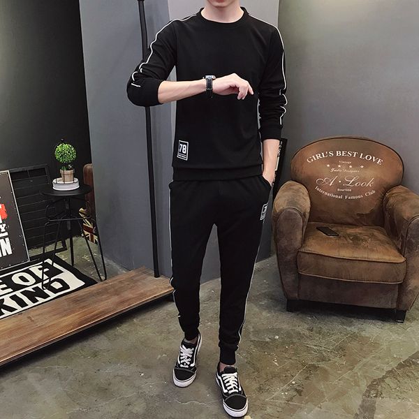 

new fashion spring autumn men sportswear 2 piece set sporting suit jacket+pant sweatsuit men clothing tracksuit set, Gray