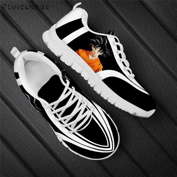 

elviswords anime saiyan goku print shoes men sneakers z boys casual mesh flats students light running shoes footwear, Black