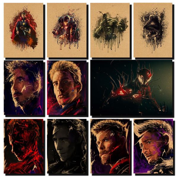 

marvel poster vintage poster kraft paper iron man bar bedroom decoration