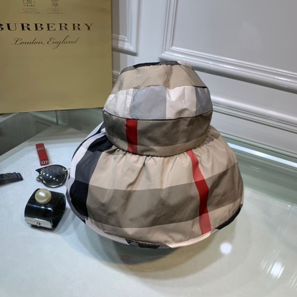 

bur шляпа солнца 2019 новая, пустая шляпа солнца, европейская и американская мода шляпа ткани зонтика решетки, щедрый выпуск! много бегать, Blue;gray