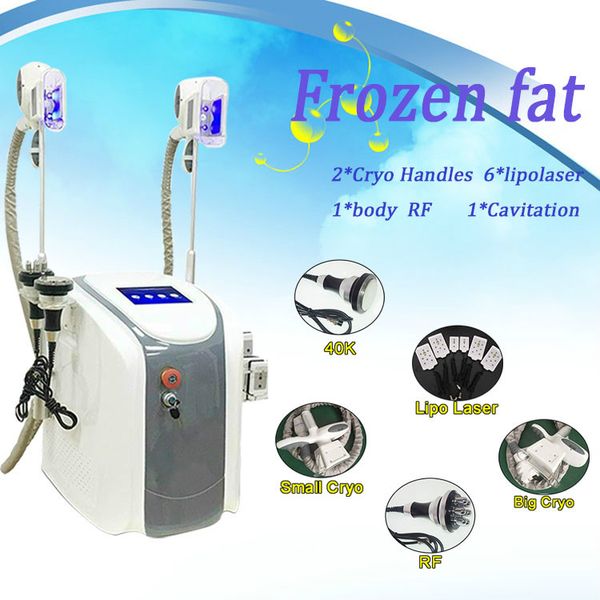 

2 ручки cryolipolysis тучная замерзая машина замораживание тучное 40k ультразвуковая кавитация lipo лазер антицеллюлитное тело формируя маши