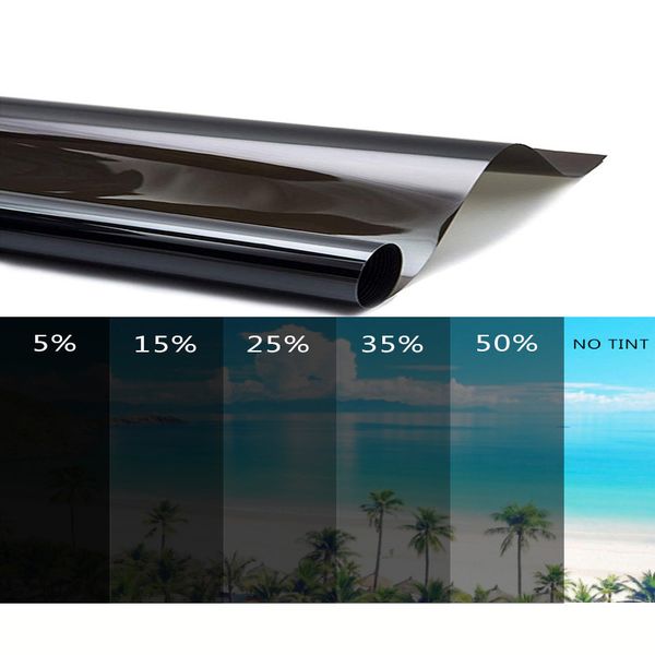 

aozbz 300x50cm auto side window solar uv protector sticker black with scraper car home window glass tint tinting film roll