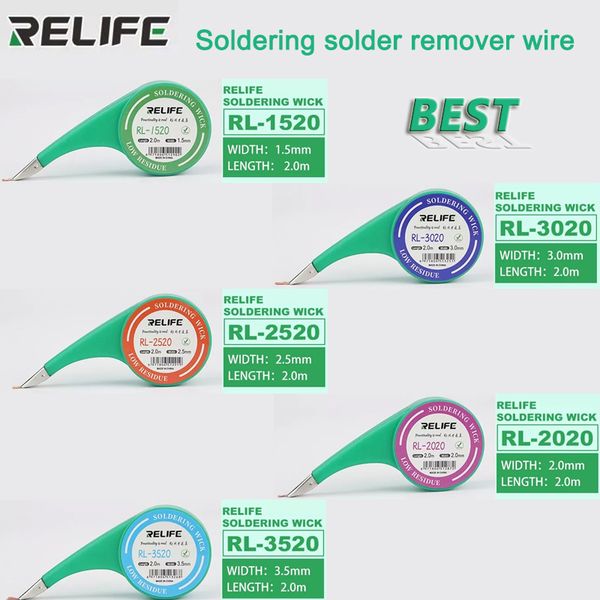 

relife desoldering wicks dispenser pack with stainless steel mouth for soldering solder remover desoldering tool 1pcs 2m
