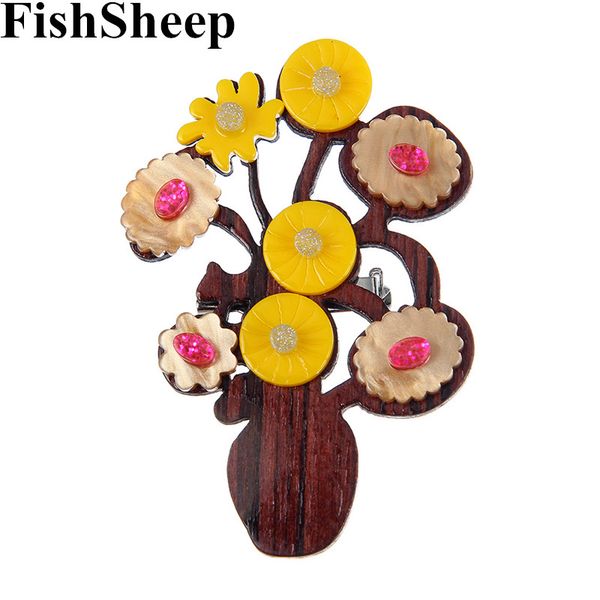 

фишшип новый цветок акриловые деревянные броши булавки для женщин старинные растения подсолнечника брошь свадебный банкет 2020 мода ювелирны, Gray