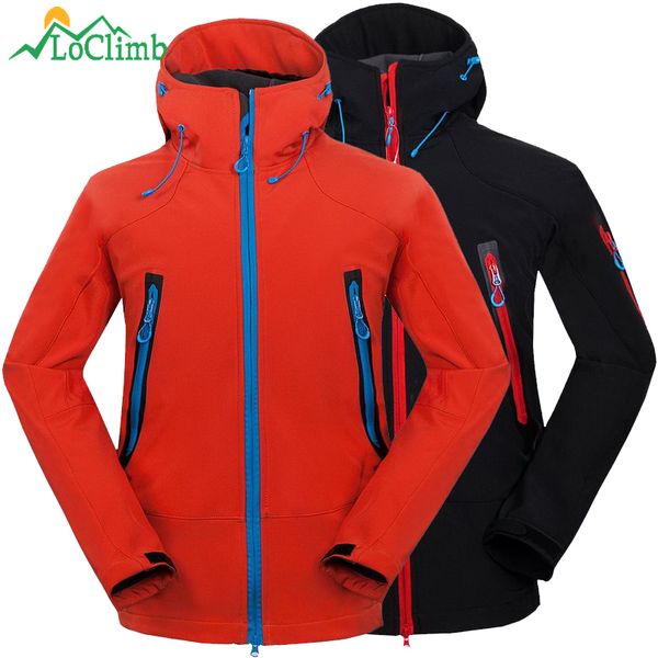 

loclimb brand camping hiking jackets men outdoor sport softshell waterproof coat trekking climbing cycling ski windbreaker,am217, Blue;black