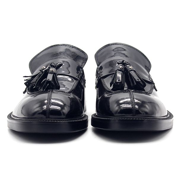 

new mens dress shoes thick bottom herenschoenen black sets of feet wheat fringed metal modified lok fu men's shoes