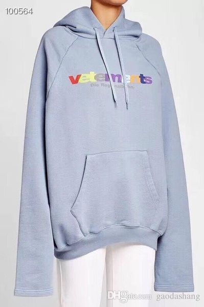 

2019ss new fashion vetements men women hoodies sweatshirts vetements embroider hoodies pullover men 11 style s-xl, Black