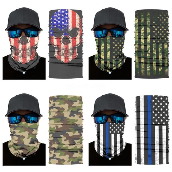 

windproof bandanas scarves multifunctional outdoor cycling masks head skull scarf magic turban riding sunscreen mask hair band 28 styles #49, Blue;black