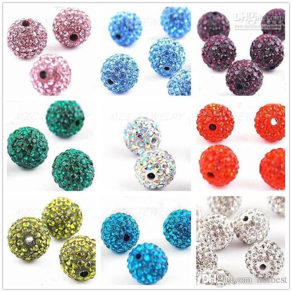 

450pcs/lot 9 mixed color each color 50 piece 10mm micro pave cz disco ball crystal bead .fit bracelet y25425 x82