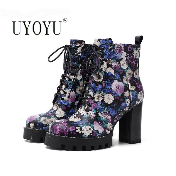 

2019 winter designer shoes woman womens boots luxury ankle boots for women brand flower high heels booties zapatos de mujer, Black