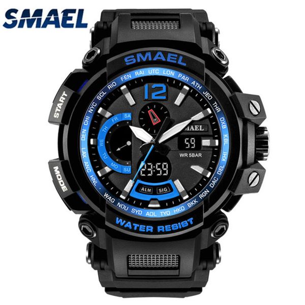 

men watches smael brand quartz wristwatches digital watch led men waterproof sport watches relogio masculino, Slivery;brown