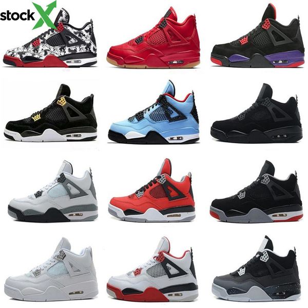 

tattoo 4s singles day mens basketball shoes 4 pure money royalty white cement raptors bred fire red men trainers sports sneakers size 7-13
