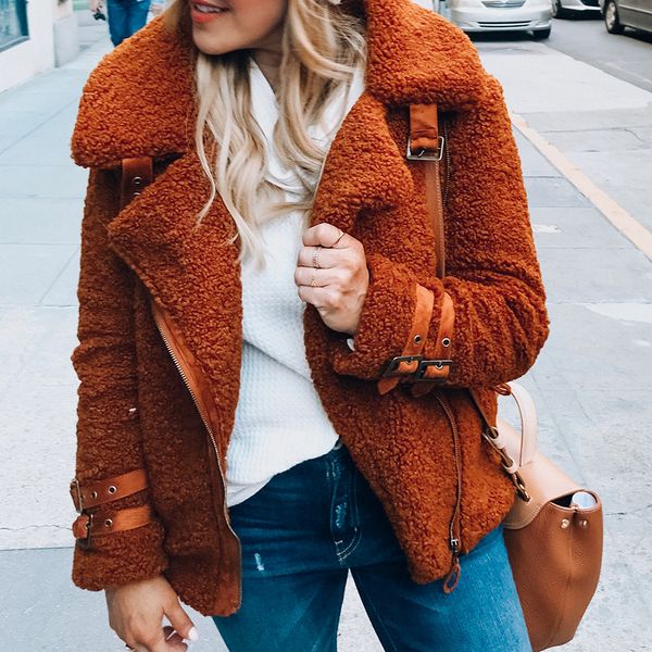 

2019 jacket new autumn winter women jacket warm female sweatshirt casual solid outwear, Black;brown