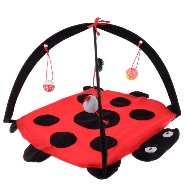 

cat foldable tent playhouse pet kitty puppy hammock with dangle toy