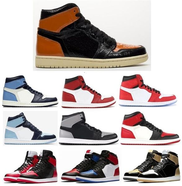 

new 1 high og shattered backboard 3.0 black orange basketball shoes men women 1s sports sneakers with box