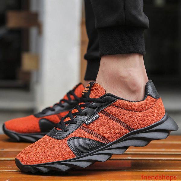 

orange fashion man s casual shoes hard-wearing massage lace-up shoes size 38-46