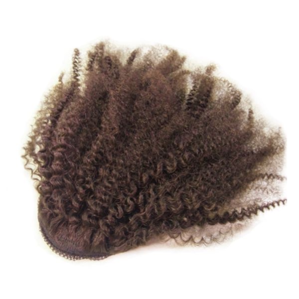 Heißes neues Produkt, 30,5 cm bis 61 cm, verworrene lockige Pferdeschwanz-Haarverlängerung, Echthaar, Wickel-Pferdeschwanz-Haarteil, 100 g, Dunkelbraun, natürliches Schwarzblond