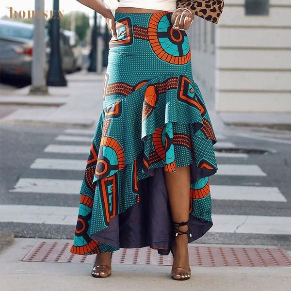 

bohisen african clothes for women fashion dashiki skirts ankara dresses african print women skirts femme kanga clothing, Red
