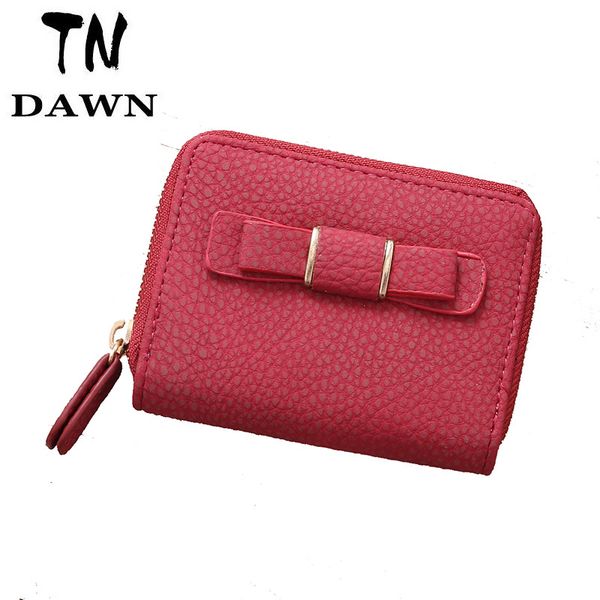 

women wallets small fashion brand leather purse women ladies card bag for clutch female purse money clip wallet, Red;black