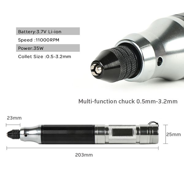 Freeshipping Mini Akku-Bohrer Gravurstift Elektrobohrer Schleifer mit Lithium-Batterie 3,7 V wiederaufladbares Jade-Schnitzwerkzeug US-Stecker