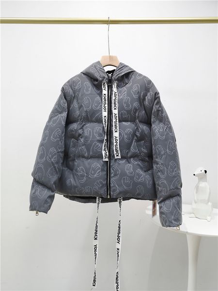 

19fw luxurious brands design khrisjoy 3m reflective cotton down hooded winterbreaker coat men women streetwear sweatshirt outdoor jackets, Blue;black