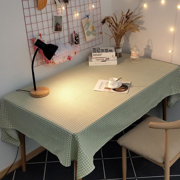 

table cloth fabric cotton and linen japanese-style northern european-style dormitory table cover net red girl heart table cloth desk ins-sty