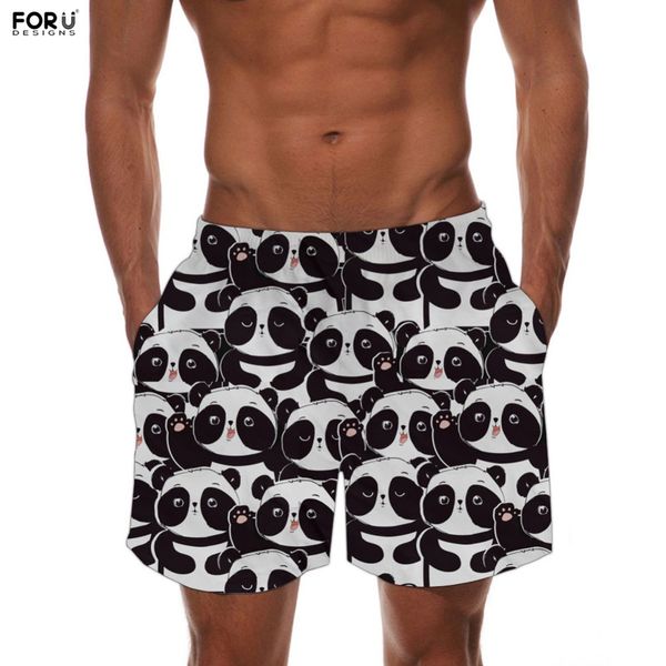 

forudesigns baby panda patterns design men casual shorts lining quick dry jogging breathble streetwear trunks beach boardshorts, White;black