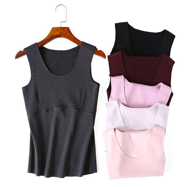 

winter super warm fever fiber sleep women seamless abdomen mulberry silk warm vest underwear dralon bottoming shirts, Black;red