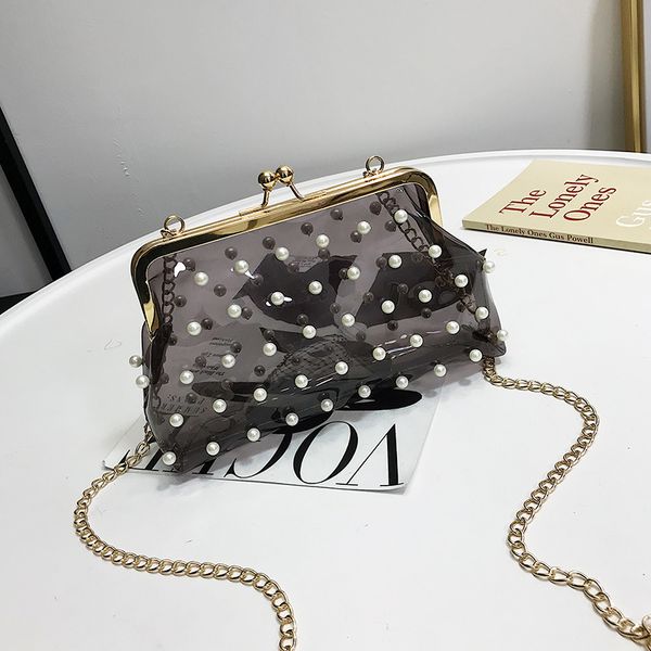 

2019 new jiulin summer korean version of the wild pearl transparent ladies bag