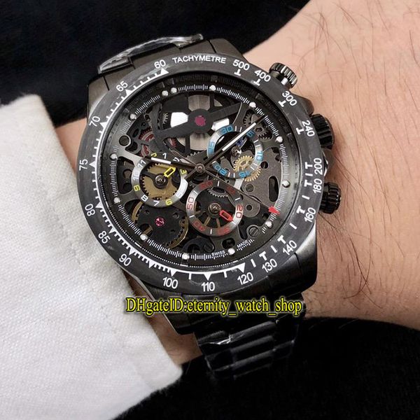 

7 цвет 116520-78590 скелет циферблат ремонт 4130 автоматическая 116520 мужские часы световой углеродного волокна черный 316l стальной ремешо, Slivery;brown