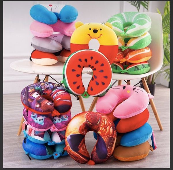 

multi-color cartoon car pillow neck u shaped neck pillow