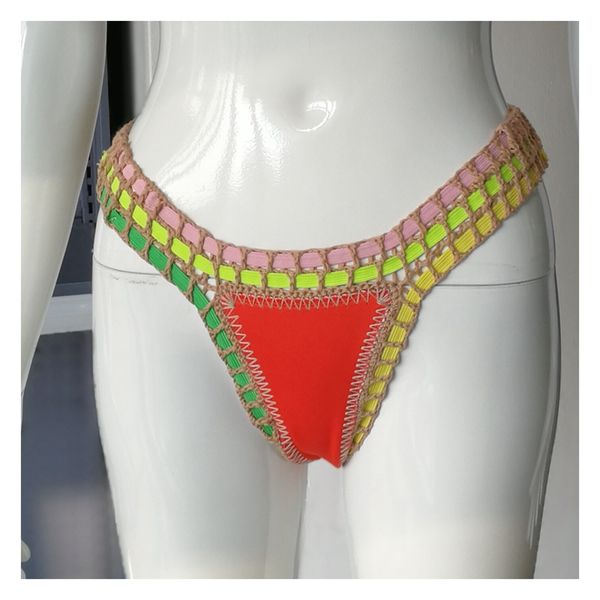 

2019 bikinis double-faced bikini bottoms crocheted with elastic swimsuit handmade reversible swimwear